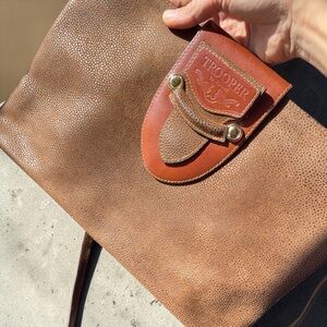 Trooper | Vintage Brown Pebble Leather Tablet Case/Pouch/Bag; detachable strap